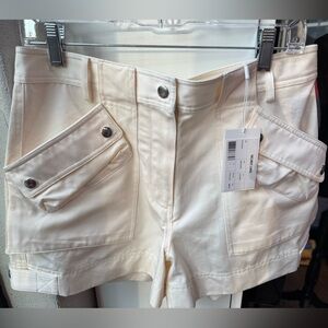 Helmut Lang Sailor Cargo Shorts Cream White High Waist Sz 8 NWT